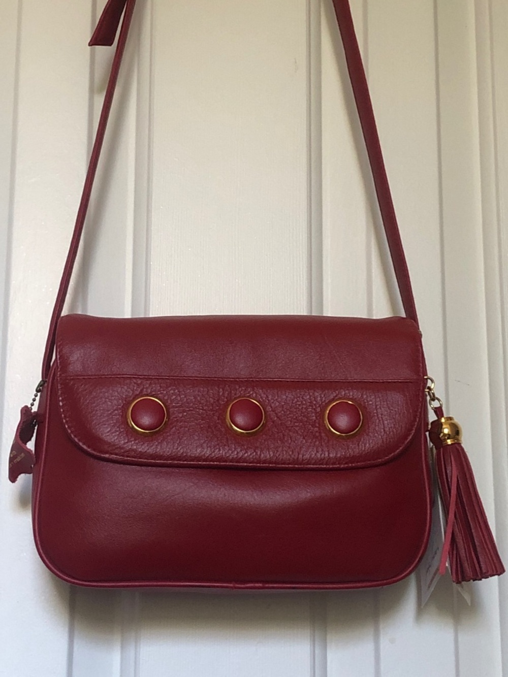 Vintage Red Leather Jaclyn Smith Purse